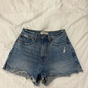 Abercrombie & Fitch The Mom Short Blue Jean Shorts High Rise